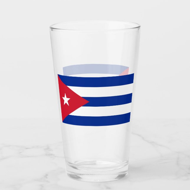 Patriotische Glastasse mit kubanischer Flagge Glas (Vorderseite)