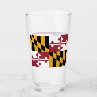 Patriotische Glastasse mit Maryland-Fahne