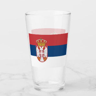 Patriotische Glastasse mit serbischer Flagge Glas