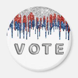Patriotische Glitter-Drip-Rahmenwahl Magnet