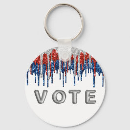 Patriotische Glitter-Drip-Rahmenwahl Schlüsselanhänger