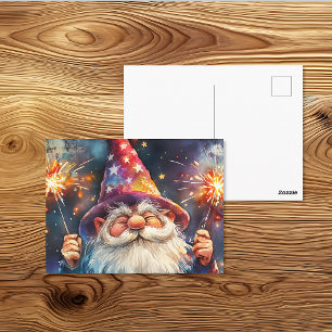 Patriotische Gnom-Feuerwerk-Feier Postkarte