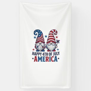 Patriotische Gnome Frohes 4. Juli Amerika Shirt_1 Banner
