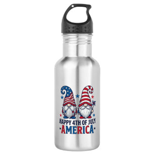 Patriotische Gnome Frohes 4. Juli Amerika Shirt_1 Edelstahlflasche