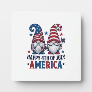 Patriotische Gnome Frohes 4. Juli Amerika Shirt_1 Fotoplatte