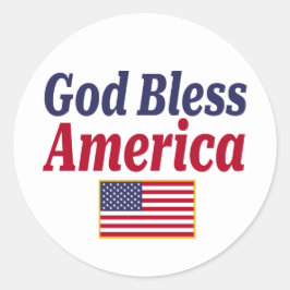 Patriotische Gott segne Amerika-Flagge Runder Aufkleber