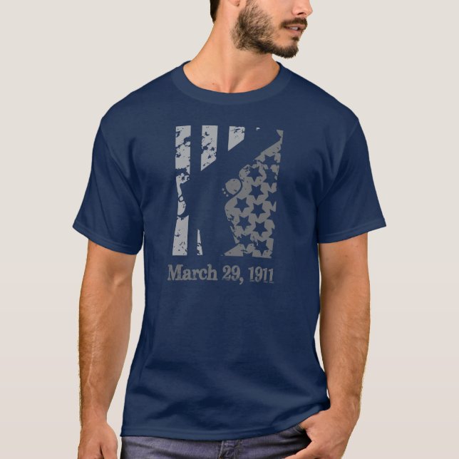 Patriotische grauer Entwurf der Flaggen-1911 T-Shirt (Vorderseite)