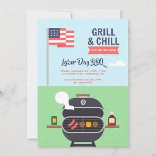 Patriotische Grill- und Chill-Einladung Einladung
