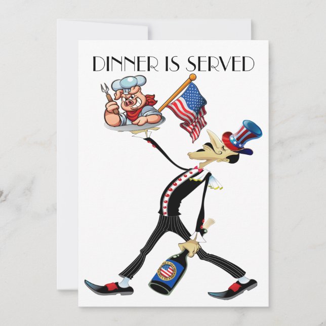 Patriotische GRILLEN Einladung (Vorderseite)