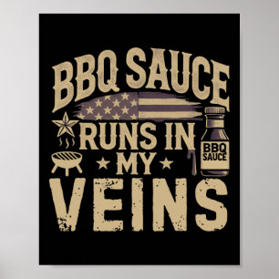Patriotische Grillen Smoker Fleisch rauchen Usa Gr Poster