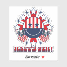 Patriotische Groovy Happy Face Friedenszeichen - G