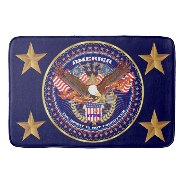 Patriotische große Bad-Matte 24" x 6" Badematte (Vorderseite)