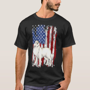 Patriotische Große Pyrenäen Amerikanische Flagge 4 T-Shirt