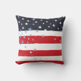 Patriotische Grunge US Flagge Kissen