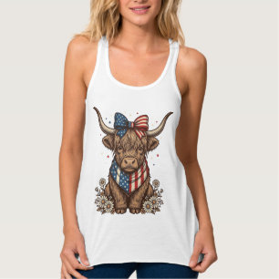Patriotische Highland-Kuh Vintage Tank Top