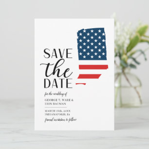 Patriotische Hochzeit im Bundesstaat Indiana Save The Date