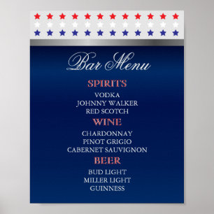 Patriotische Hochzeit in Rot, Weiß und Blau - Bar  Poster