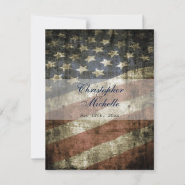 Patriotische Hochzeit mit amerikanischer Flagge Einladung