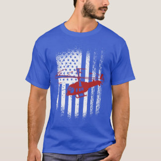 Patriotische Hubschrauber Flagge Hubschrauber Pilo T-Shirt