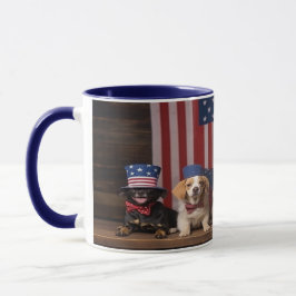 Patriotische Hunde 4. Juli Tasse