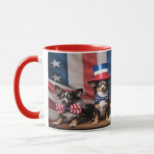 Patriotische Hunde 4. Juli Tasse