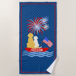 Patriotische Hunde Lass Freedom Ring Beach Handtuc Strandtuch