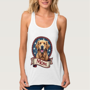 Patriotische Hunde-Mutter Golden Retriever Vintage Tank Top