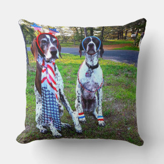 Patriotische Hunde und Feuerwerke 20 x 20 Kissen
