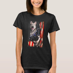 Patriotische Hundebekleidung USA-Flaggen Siberian T-Shirt