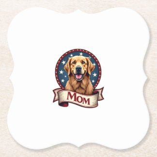 Patriotische Hundemutter Golden Retriever Vintage Untersetzer