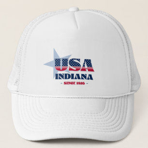 Patriotische Indiana-Typografie-LKW-Fahrer-Mütze Truckerkappe