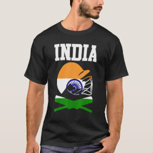 Patriotische Indische Cricket-Spieler Cricketspiel T-Shirt