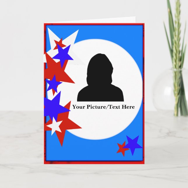 Patriotische individuell anpassbare Cutout-Karten Dankeskarte (Vorderseite)
