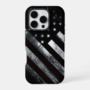 Patriotische industrielle amerikanische Flagge iPhone 16 Pro Hülle