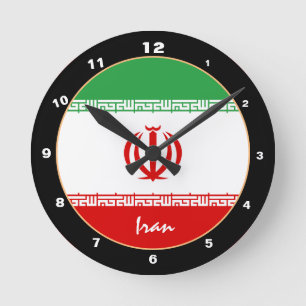 Patriotische iranische Flagge, Iran trendige Zuhau Runde Wanduhr