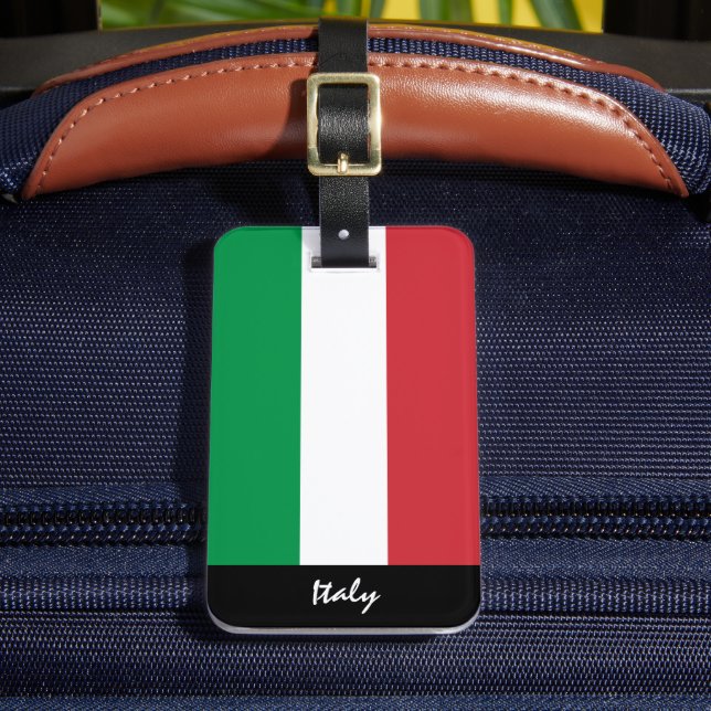 Patriotische italienische Gepäckmarken, italienisc Gepäckanhänger (Vorderseite Insitu 2)