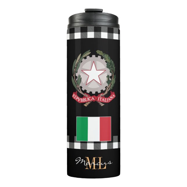 Patriotische Italienreise Mug, italienische Flagge Thermosbecher (Vorderseite)