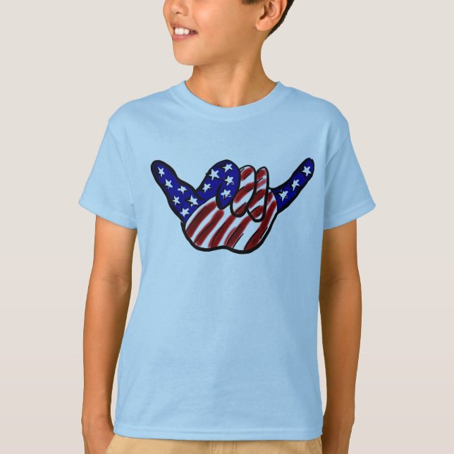 Patriotische Jungen hängen lockeres Shirt (Vorderseite)