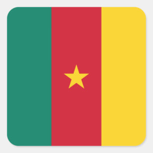 Patriotische Kamerun-Flagge Quadratischer Aufkleber