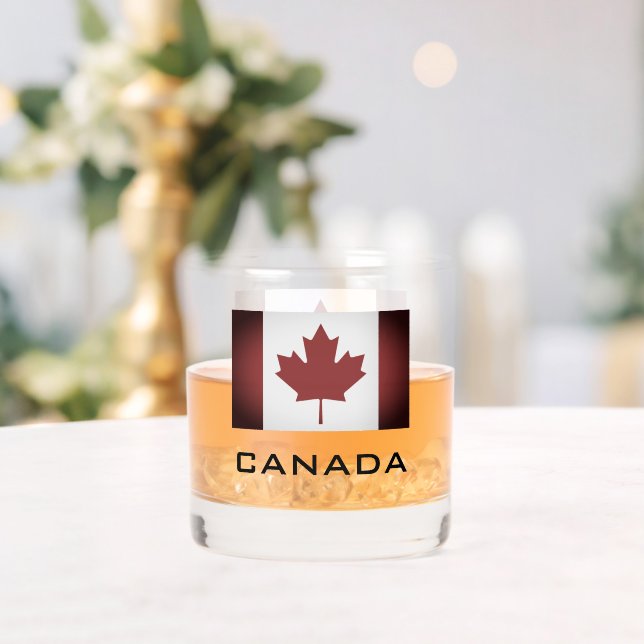 Patriotische kanadische Fahne gebrauchtes Whiskey- Whiskyglas (Insitu (Hochzeit))