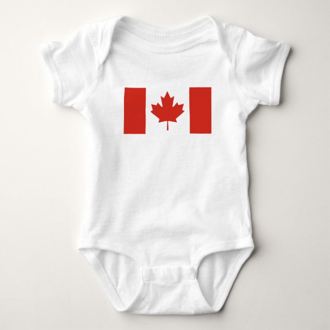 Patriotische kanadische Flagge Baby Strampler (Vorderseite)