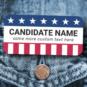 Patriotische Kandidatin für die benutzerdefinierte Namensschild