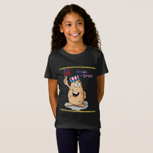 Patriotische Kartoffel mit amerikanischem Hut und T-Shirt