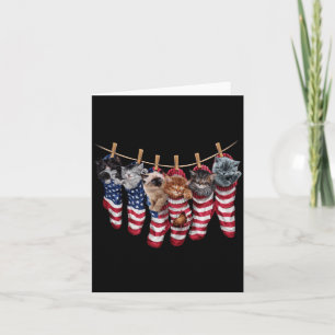 Patriotische Kätzchen in amerikanischen Flaggen-So Karte