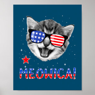 Patriotische Katze 4. Juli Meowica Amerikanische F Poster