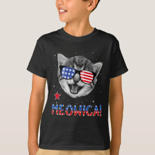 Patriotische Katze 4. Juli Meowica Amerikanische F T-Shirt