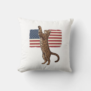 Patriotische Katze Amerikanische Flagge Vintage Ve Kissen
