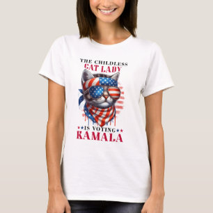 Patriotische Katze Lady für Kamala Harris 2024 T-Shirt