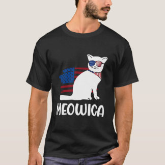 Patriotische Katze Meowica 4. Juli Kätzchen T-Shirt