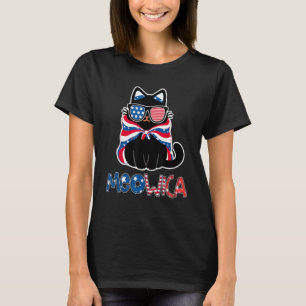Patriotische Katze Meowica Sonnenbrille 4. Juli Fu T-Shirt